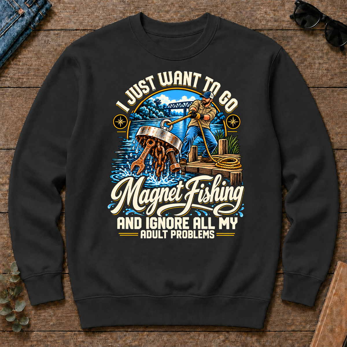I Just Want To Go Magnet Fishing & Ignore All Adult Problems - black - CS2D-Black