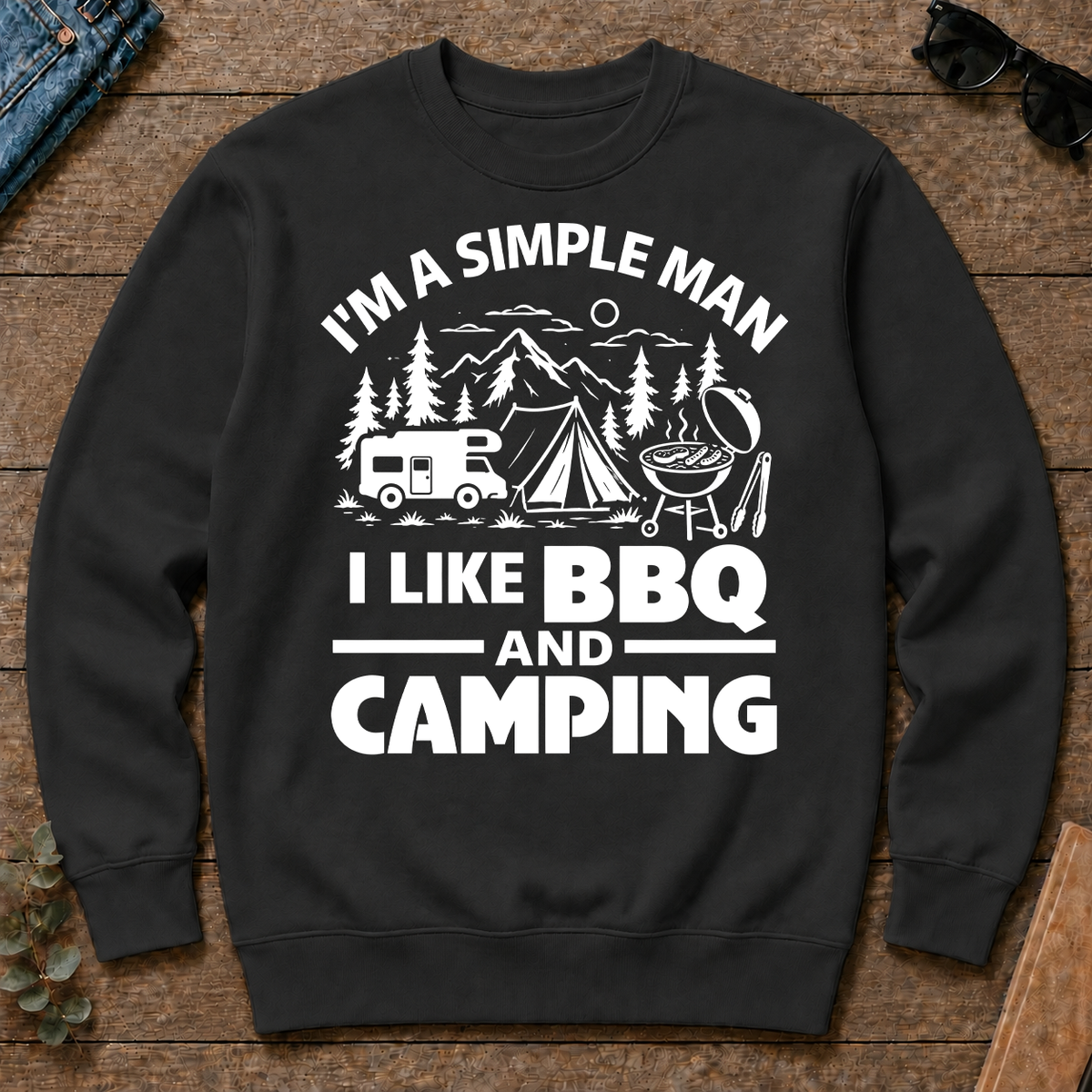 I Like BBQ And Camping - black - CS2D-Black