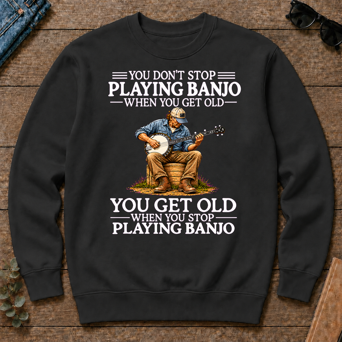 Old Man Don't Stop Playing Banjo - black - CS2D-Black