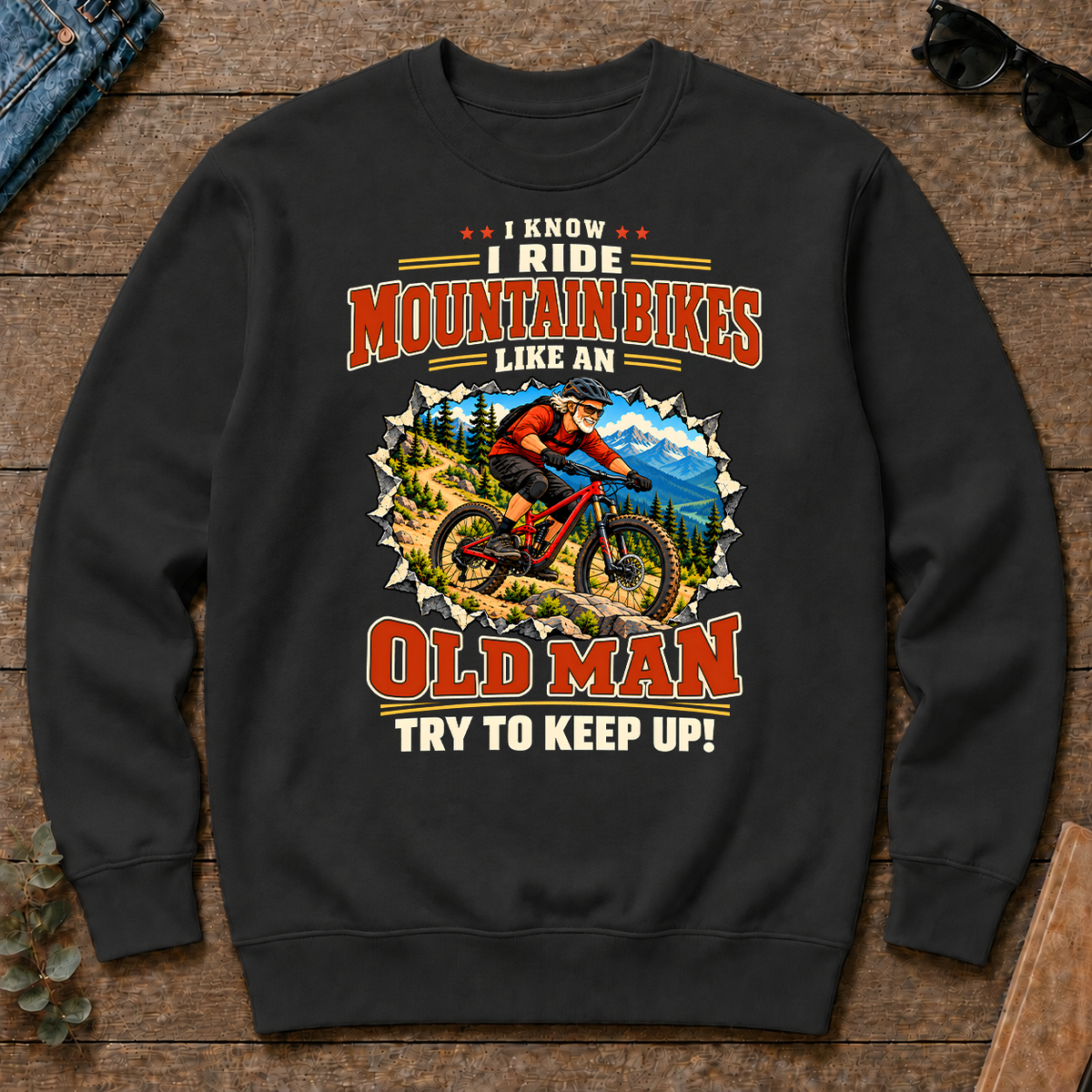 I Know I Ride Mountain Bikes Like An Old Man - black - CS2D-Black