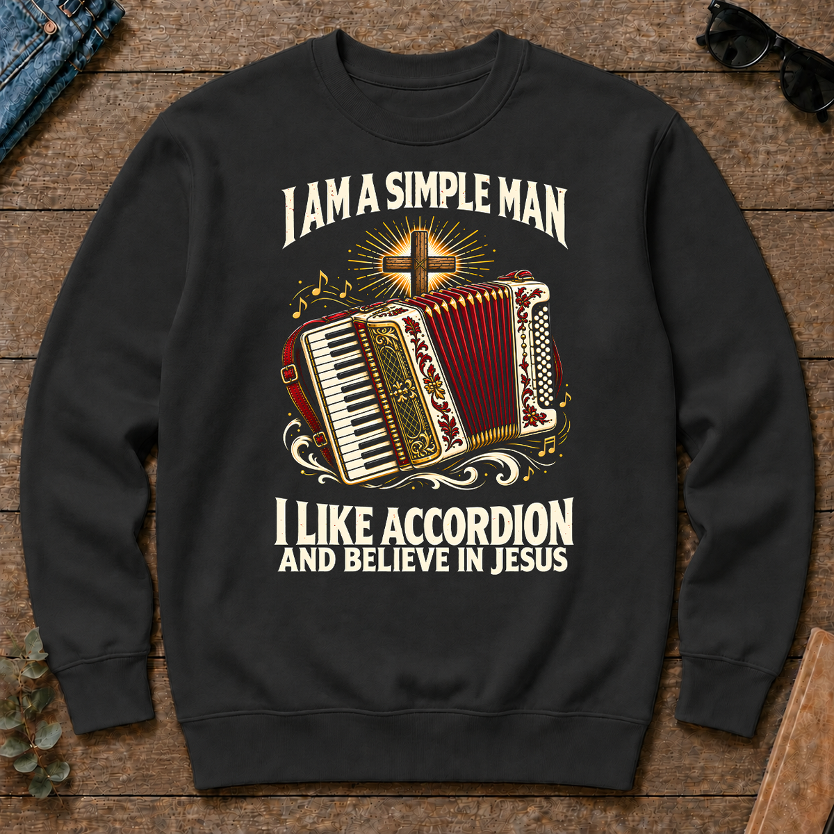 I Like Accordion & Believe In Jesus - black - CS2D-Black