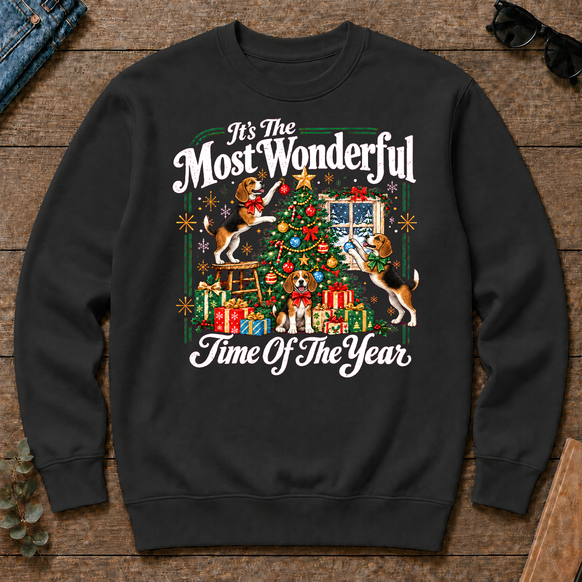 Wonderful Christmas Beagle - black - CS2D-Black