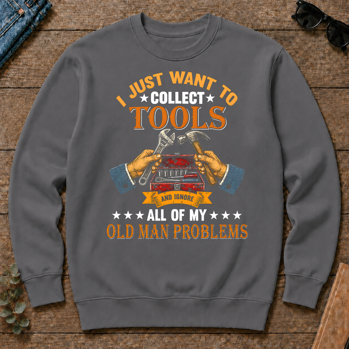 Vintage I Just Want To Collect Tools - charcoal - CS2D-Charcoal