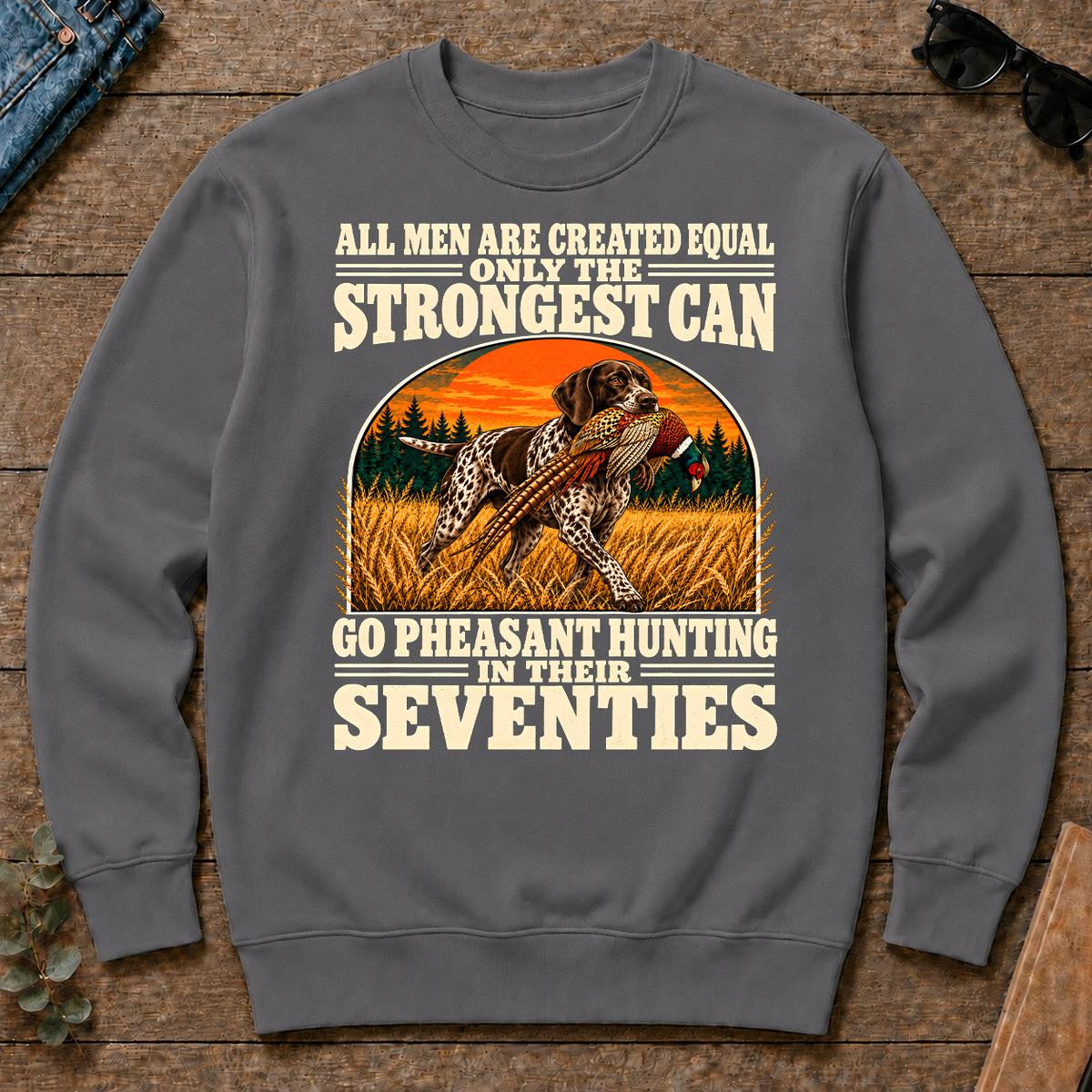 Pheasant Hunting Seventies Vintage - charcoal - CS2D-Charcoal