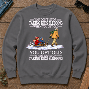 Old Man Don't Stop Taking Kids Sledding - charcoal - CS2D-Charcoal