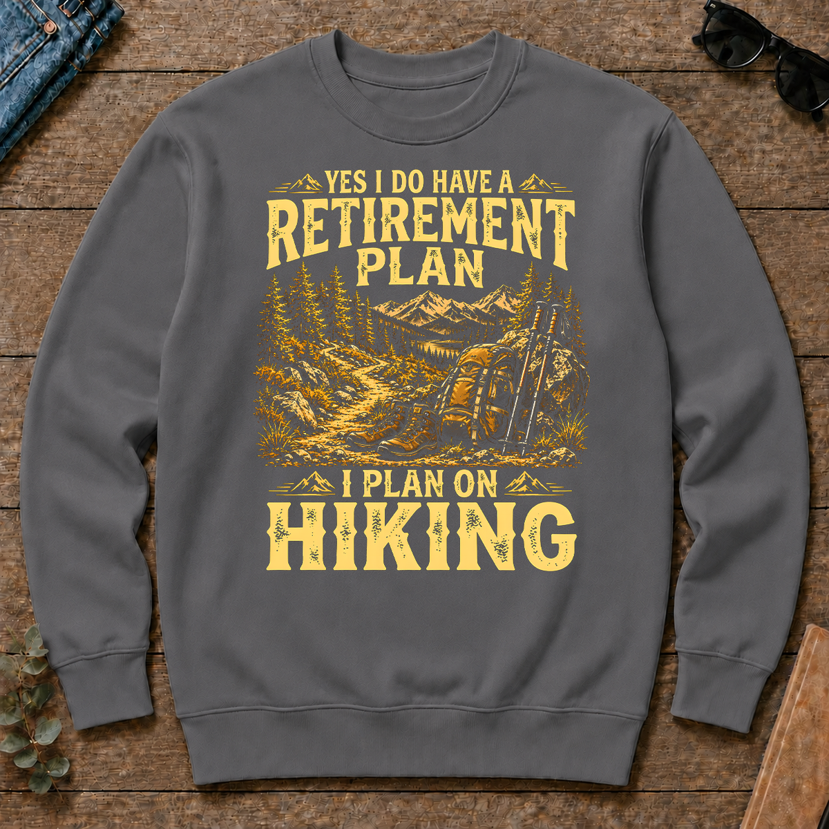 I Do Have A Retirement Plan I Plan On Hiking - charcoal - CS2D-Charcoal