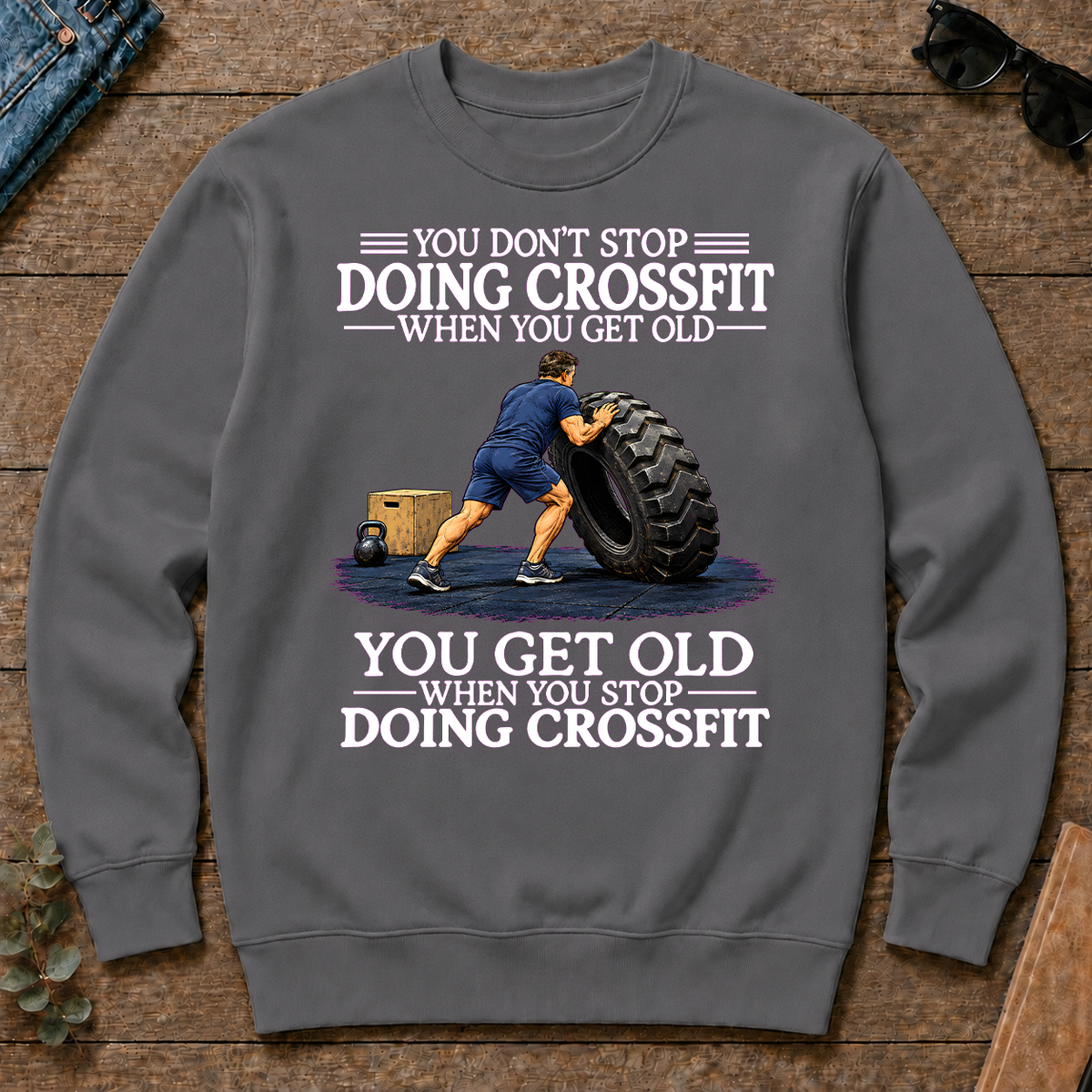 Old Man Don't Stop CrossFit - charcoal - CS2D-Charcoal