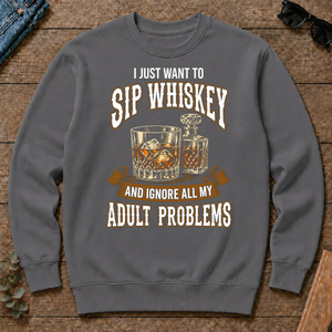 Vintage Black I Just Want To Sip Whiskey - charcoal - CS2D-Charcoal