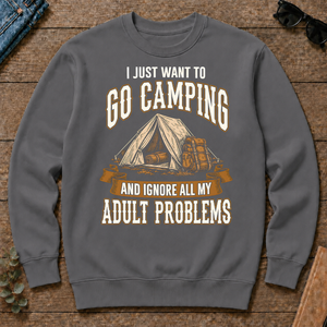 Vintage I Just Want To Go Camping - charcoal - CS2D-Charcoal