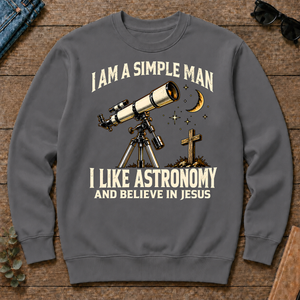 I Am Simple Man I Like Astronomy - charcoal - CS2D-Charcoal