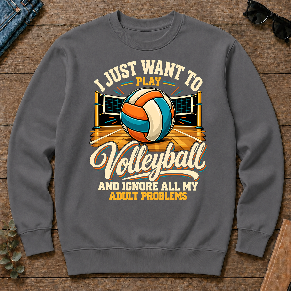 I Just Want To Play Volleyball & Ignore All Adult Problems - charcoal - CS2D-Charcoal