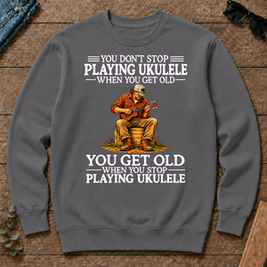 Old Man Don't Stop Playing Ukulele - charcoal - CS2D-Charcoal