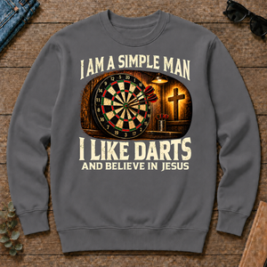 I Am Simple Man I Like Darts - charcoal - CS2D-Charcoal