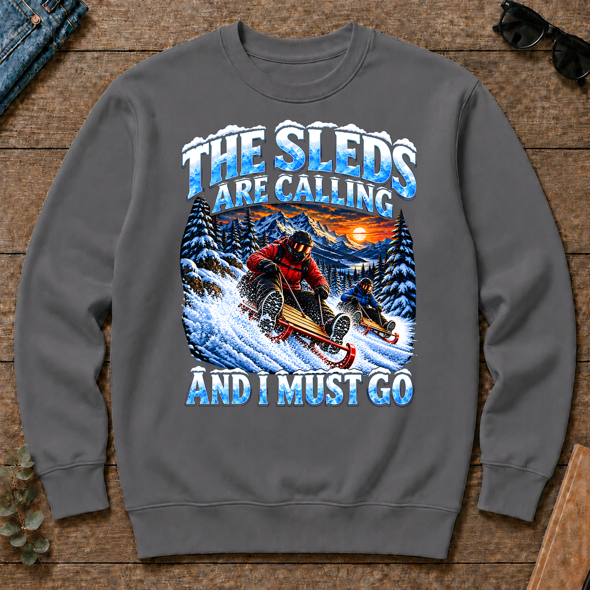 Sleds Are Calling And I Must Go - charcoal - CS2D-Charcoal