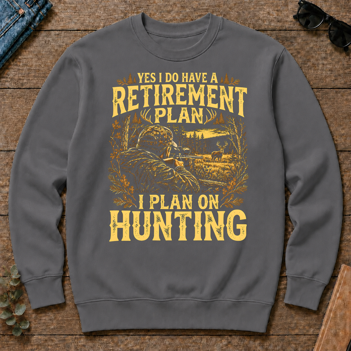 I Do Have A Retirement Plan I Plan On Hunting - charcoal - CS2D-Charcoal