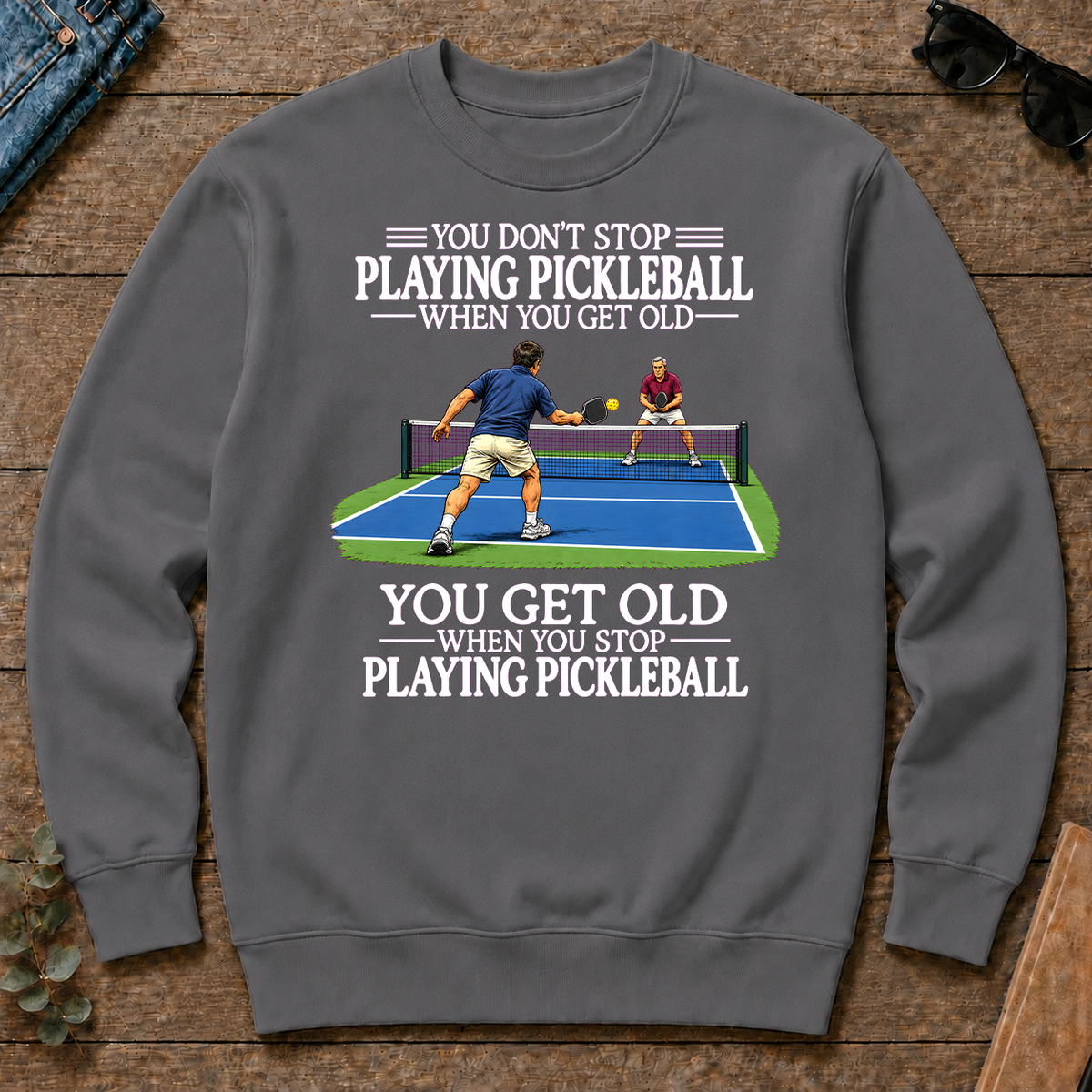 Old Man Don't Stop Pickleball - charcoal - CS2D-Charcoal