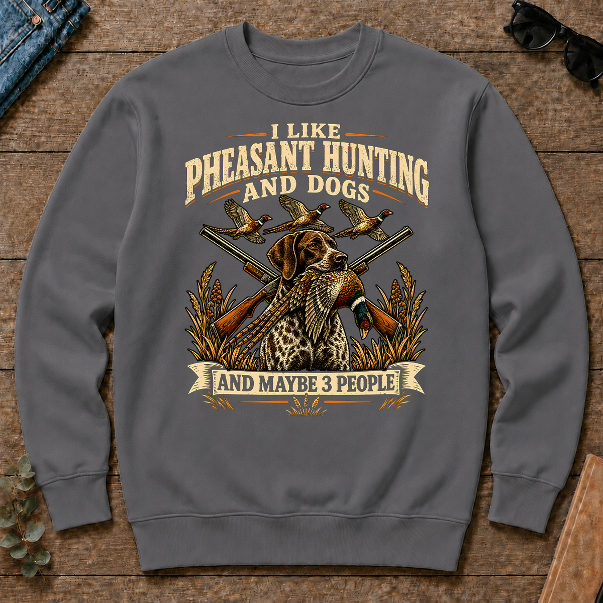 I Like Pheasant Hunting And Dogs And Maybe 3 People - charcoal - CS2D-Charcoal