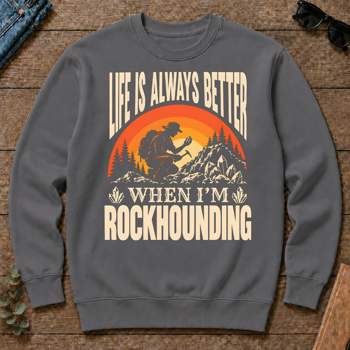Vintage Life Is Always Better When I Am Rockhounding - charcoal - CS2D-Charcoal