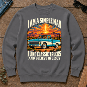 I Like Classic Trucks & Believe In Jesus - charcoal - CS2D-Charcoal