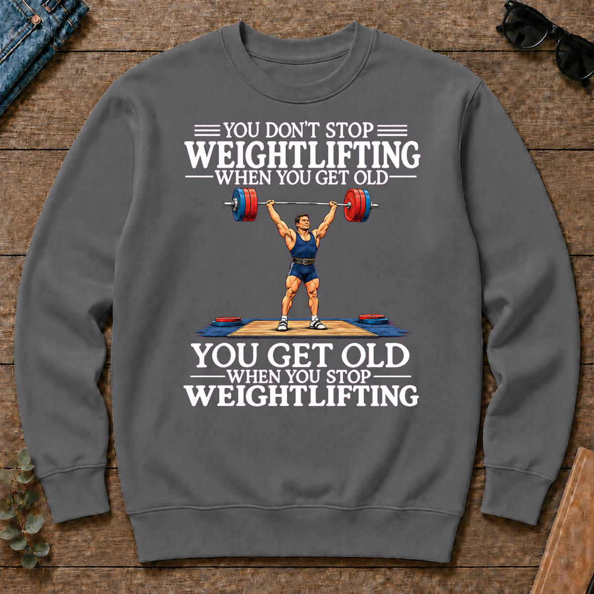 Old Man Don't Stop Weightlifting - charcoal - CS2D-Charcoal