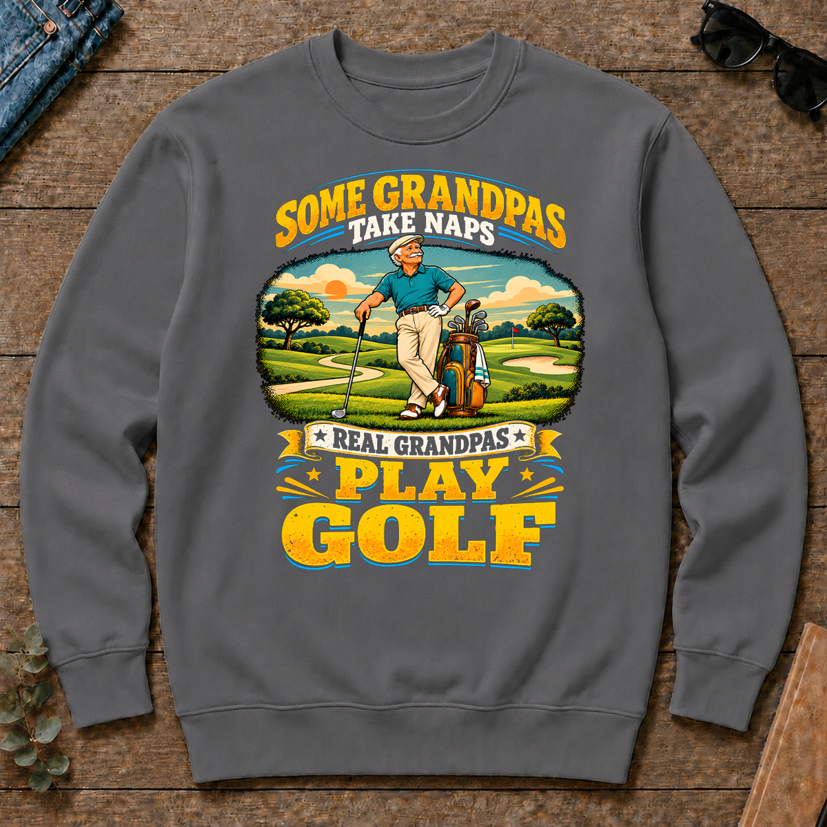 Real Grandpas Play Golf - charcoal - CS2D-Charcoal