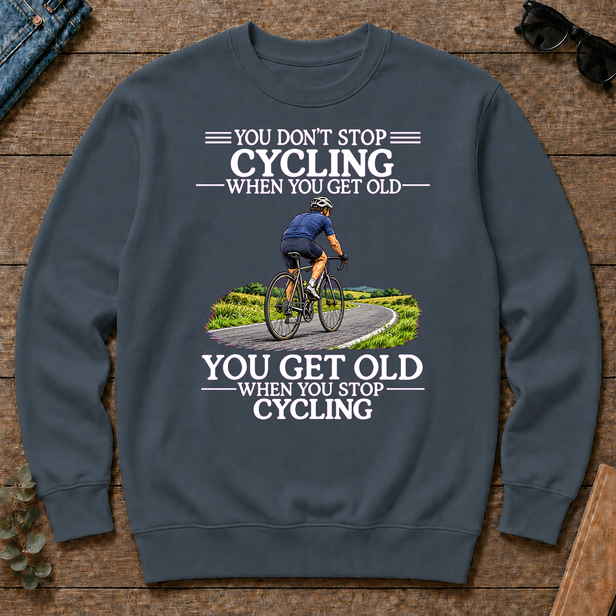 Old Man Don't Stop Cycling - dark-heather - CS2D-DarkHeather