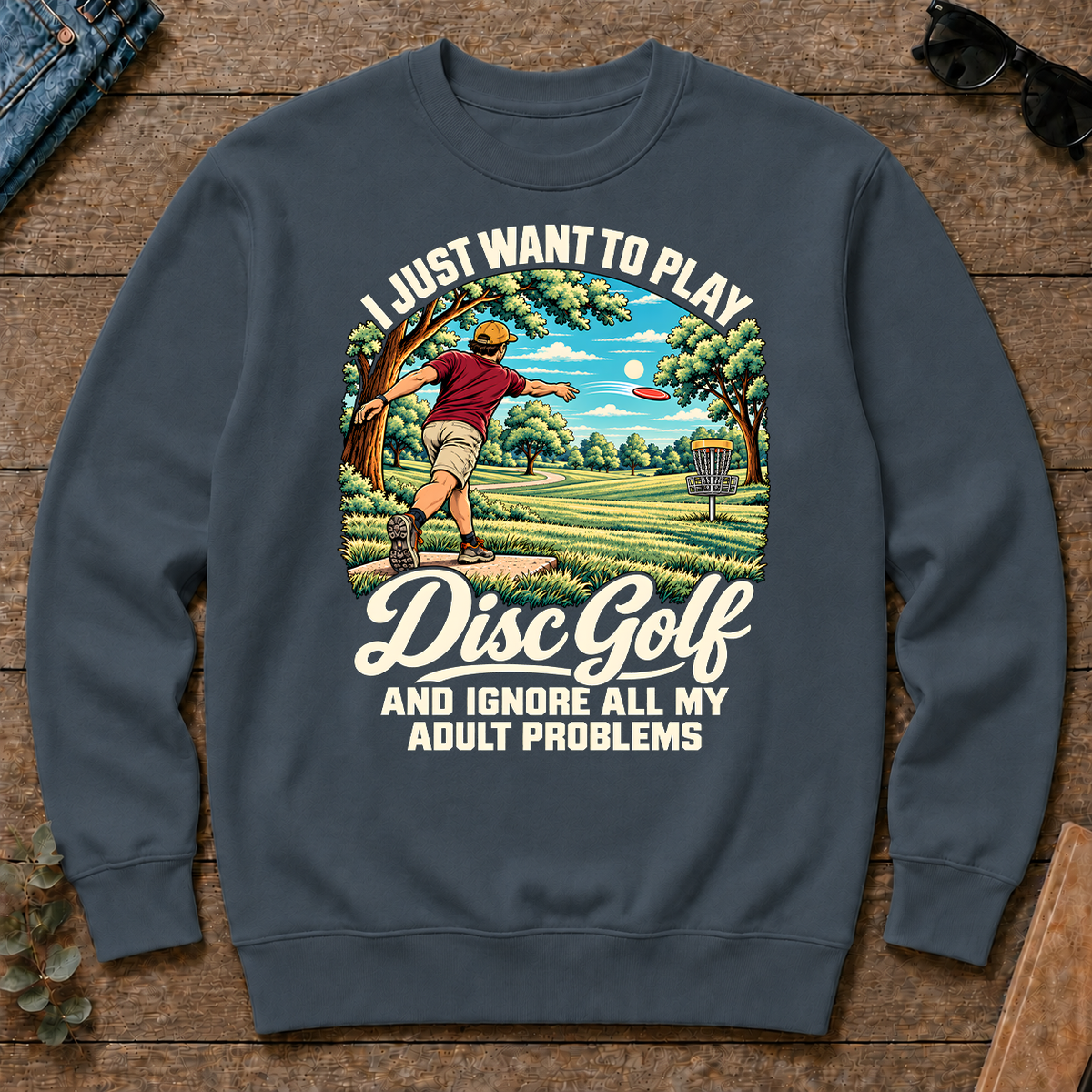 I Just Want To Play Disc Golf & Ignore All Adult Problems - dark-heather - CS2D-DarkHeather