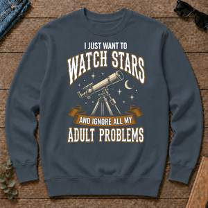 Vintage I Just Want To Watch Stars - dark-heather - CS2D-DarkHeather