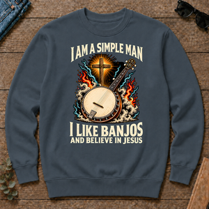 I Like Banjos & Believe In Jesus - dark-heather - CS2D-DarkHeather