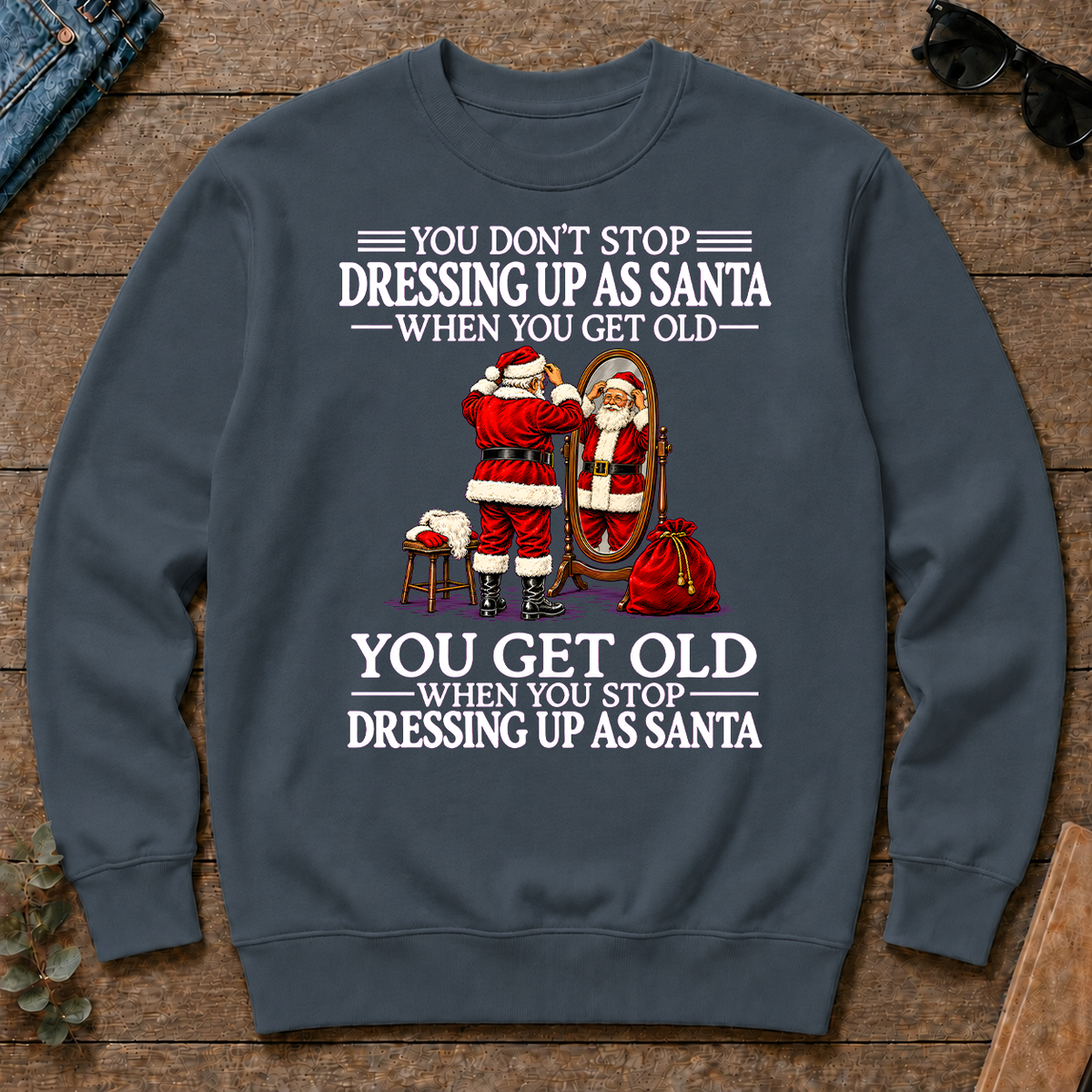 Old Man Don't Stop Dressing Up as Santa - dark-heather - CS2D-DarkHeather