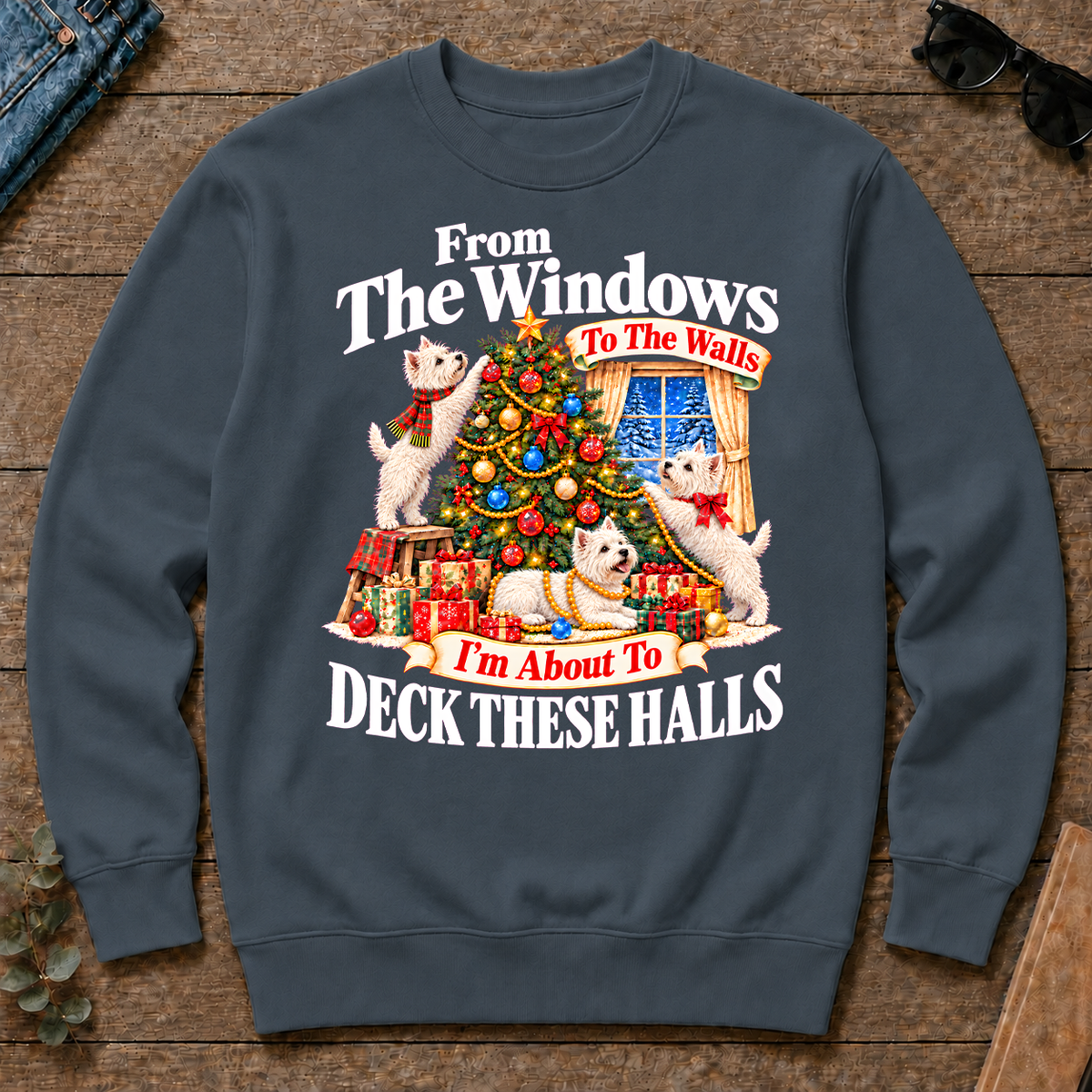 From the Windows to the Walls West Highland White Terrier - dark-heather - CS2D-DarkHeather