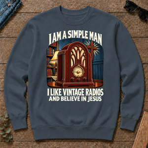 I Like Vintage Radios & Believe In Jesus - dark-heather - CS2D-DarkHeather