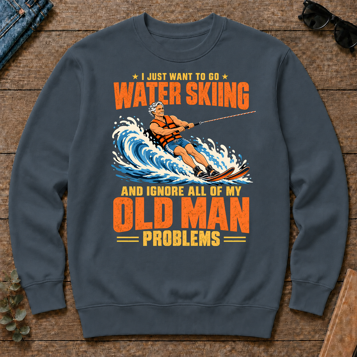 I Just Want To Go Water Skiing - dark-heather - CS2D-DarkHeather