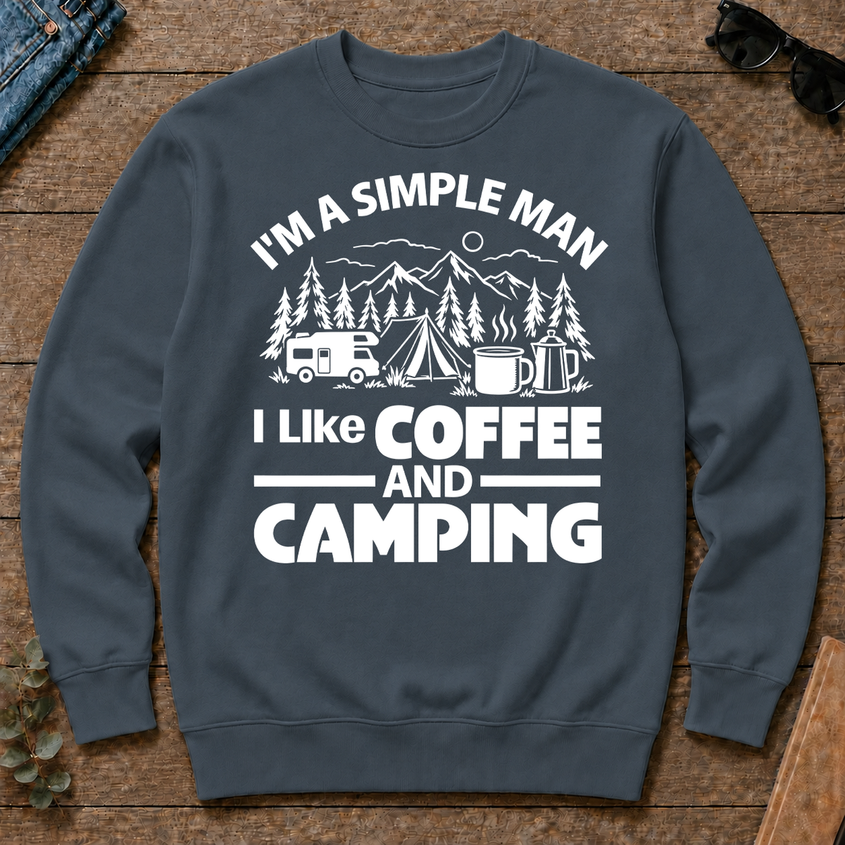 I Like Coffee And Camping - dark-heather - CS2D-DarkHeather