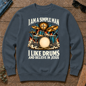 I Like Drums & Believe In Jesus - dark-heather - CS2D-DarkHeather