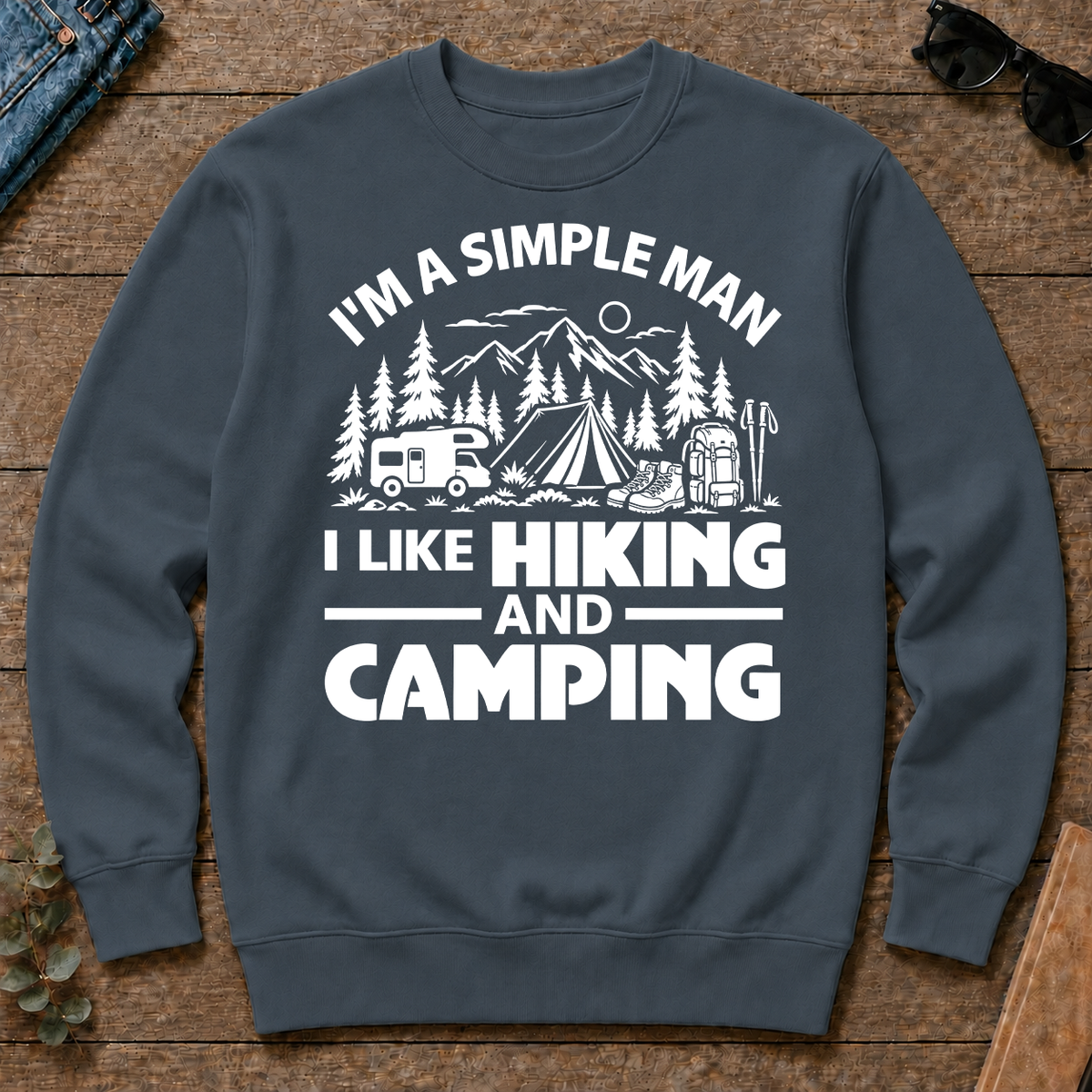 I Like Hiking And Camping - dark-heather - CS2D-DarkHeather