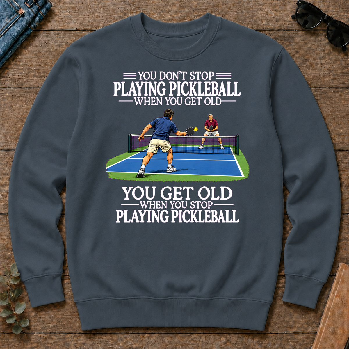 Old Man Don't Stop Pickleball - dark-heather - CS2D-DarkHeather