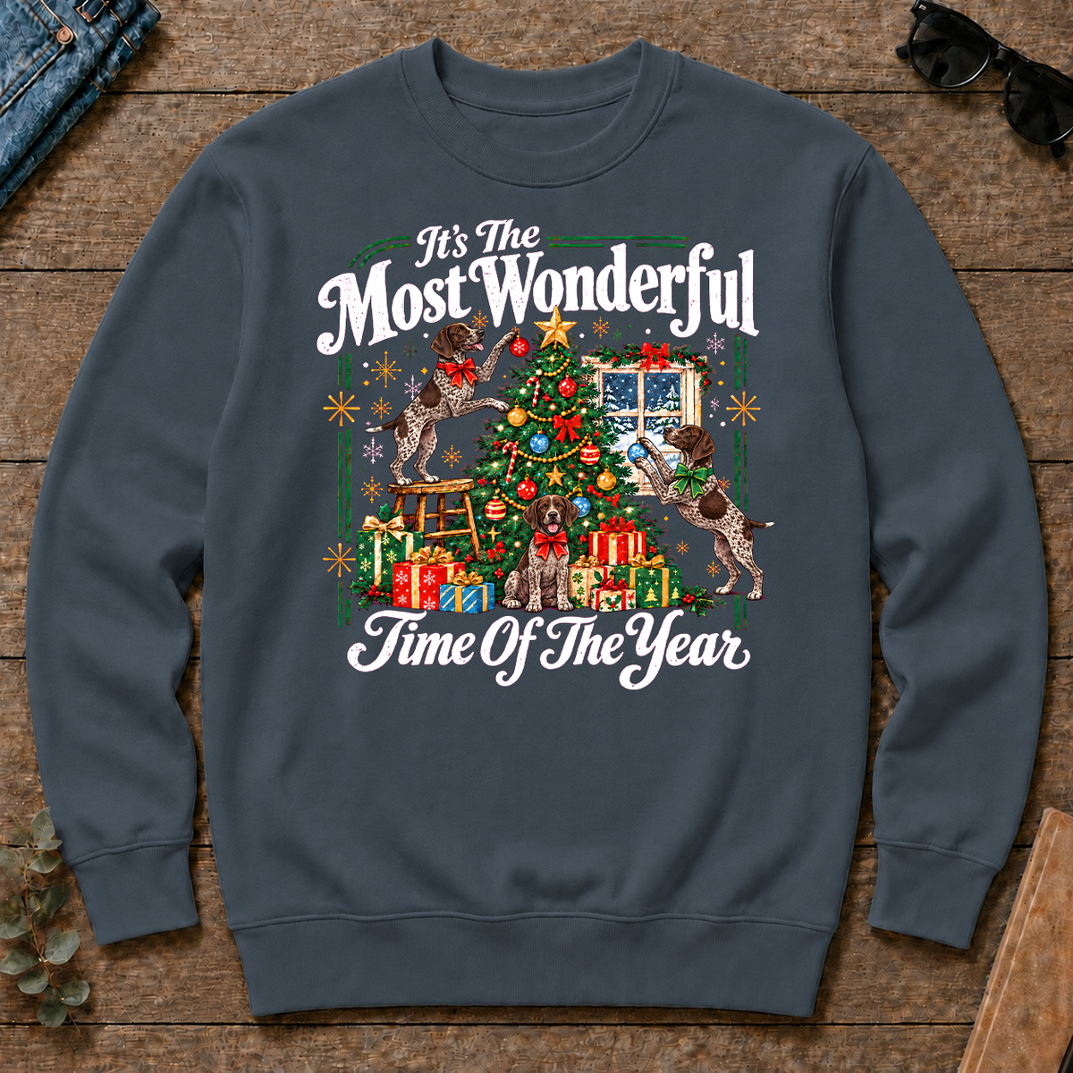 Wonderful Christmas German Shorthaired Pointer - dark-heather - CS2D-DarkHeather