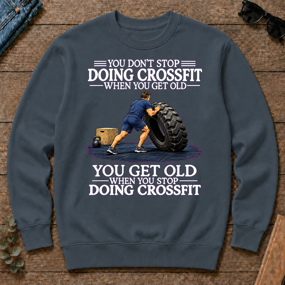Old Man Don't Stop CrossFit - dark-heather - CS2D-DarkHeather