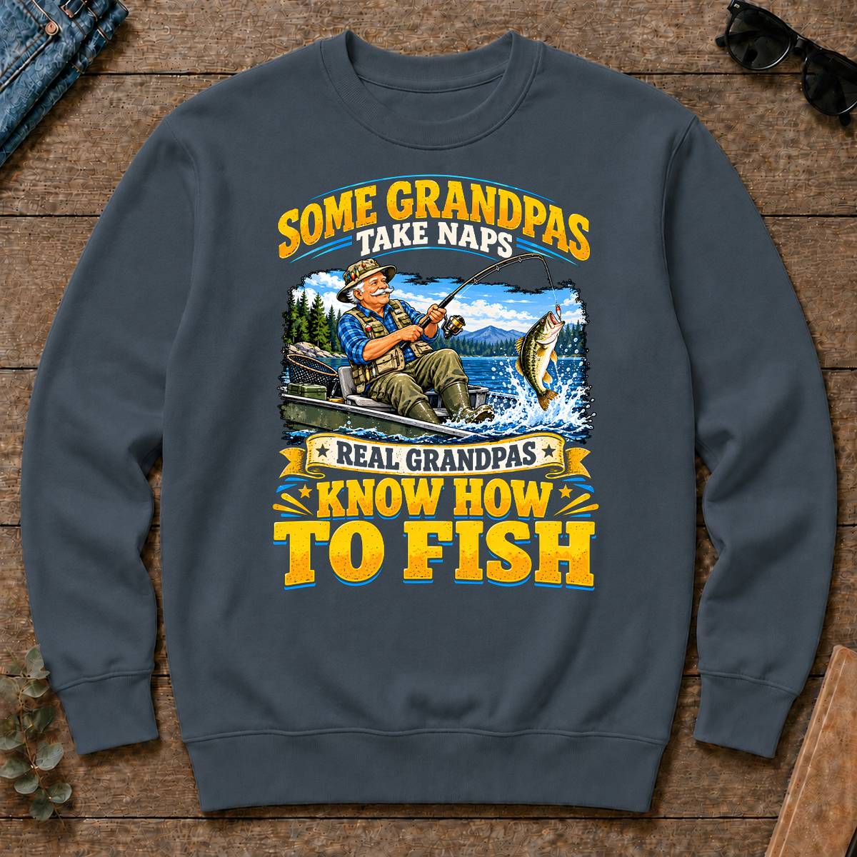 Real Grandpas Know How To Fish - dark-heather - CS2D-DarkHeather