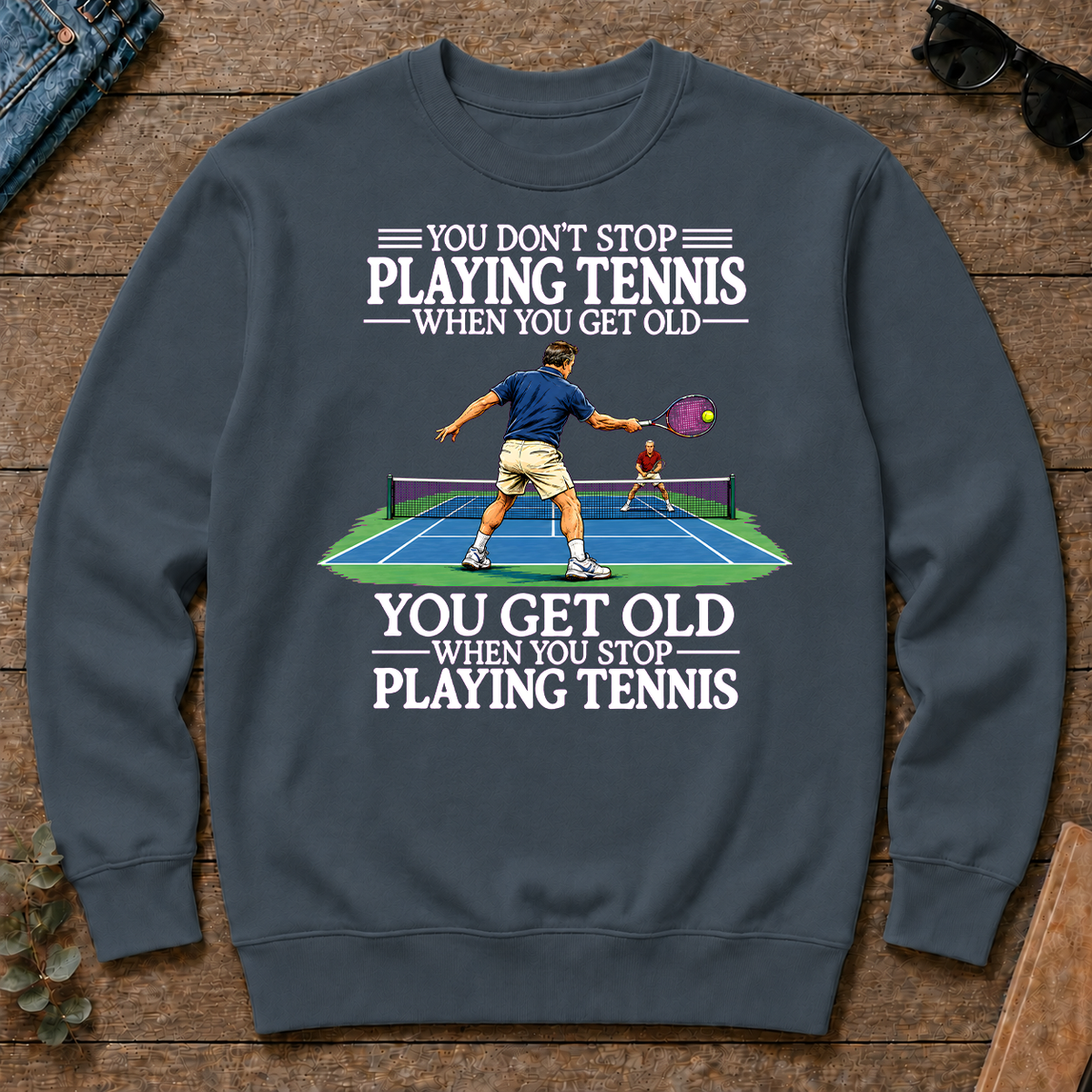 Old Man Don't Stop Tennis - dark-heather - CS2D-DarkHeather
