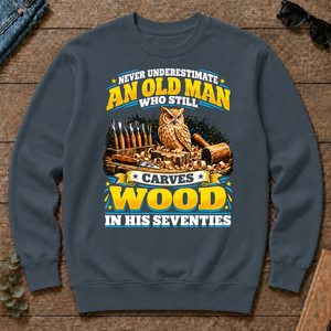 Yellow An Old Man Still Carves Wood In His Seventies - dark-heather - CS2D-DarkHeather