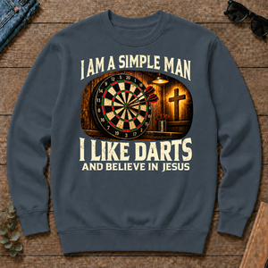 I Am Simple Man I Like Darts - dark-heather - CS2D-DarkHeather