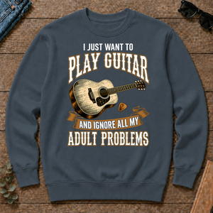 Vintage I Just Want To Play Guitar - dark-heather - CS2D-DarkHeather