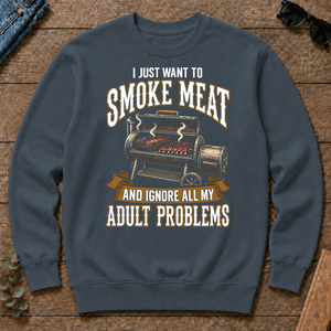 Vintage I Just Want To Smoke Meat - dark-heather - CS2D-DarkHeather