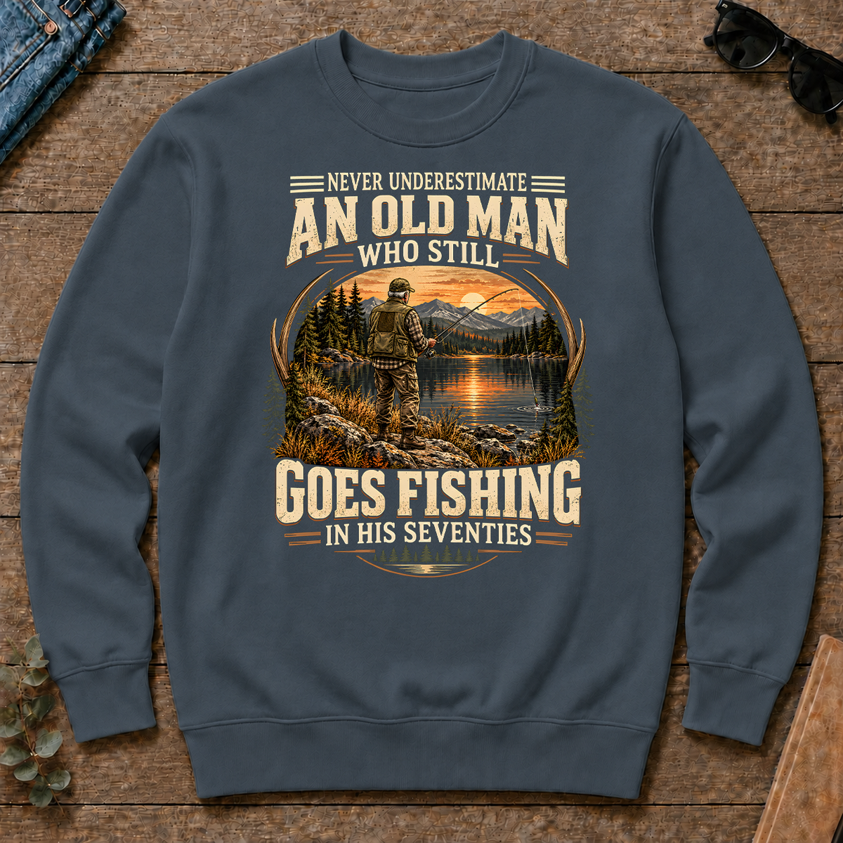 An Old Man Goes Fishing In 70s - dark-heather - CS2D-DarkHeather