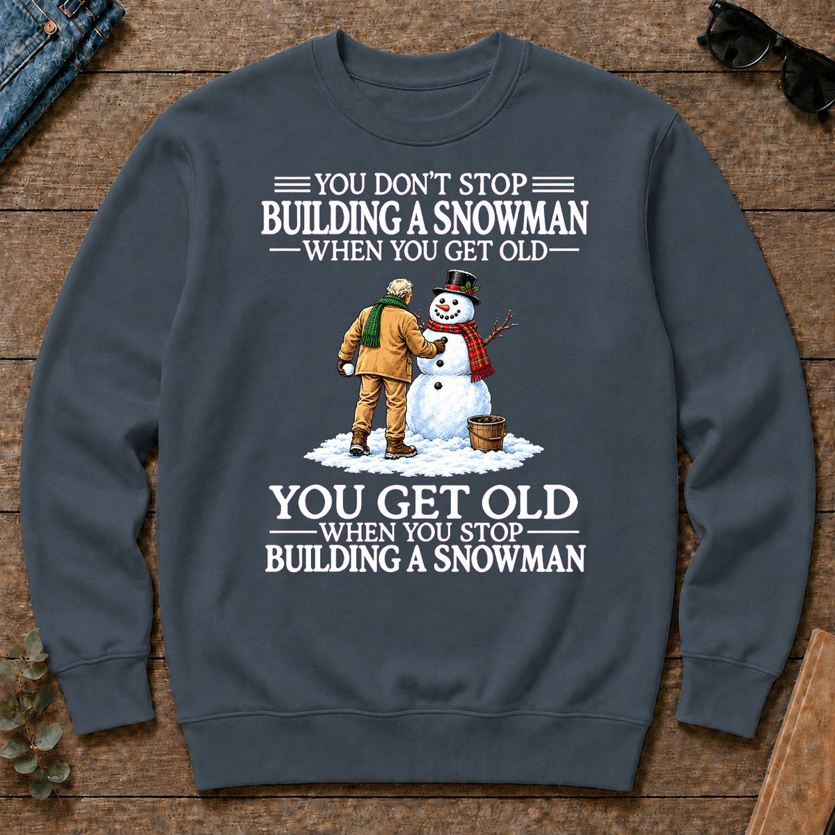 Old Man Don't Stop Buiding a Snowman - dark-heather - CS2D-DarkHeather