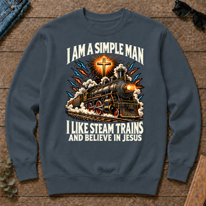 I Like Steam Trains & Believe In Jesus - dark-heather - CS2D-DarkHeather