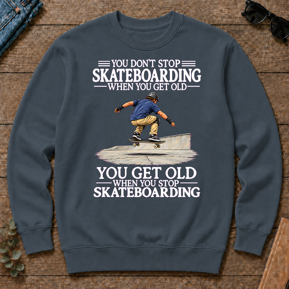 Old Man Don't Stop Skateboarding - dark-heather - CS2D-DarkHeather