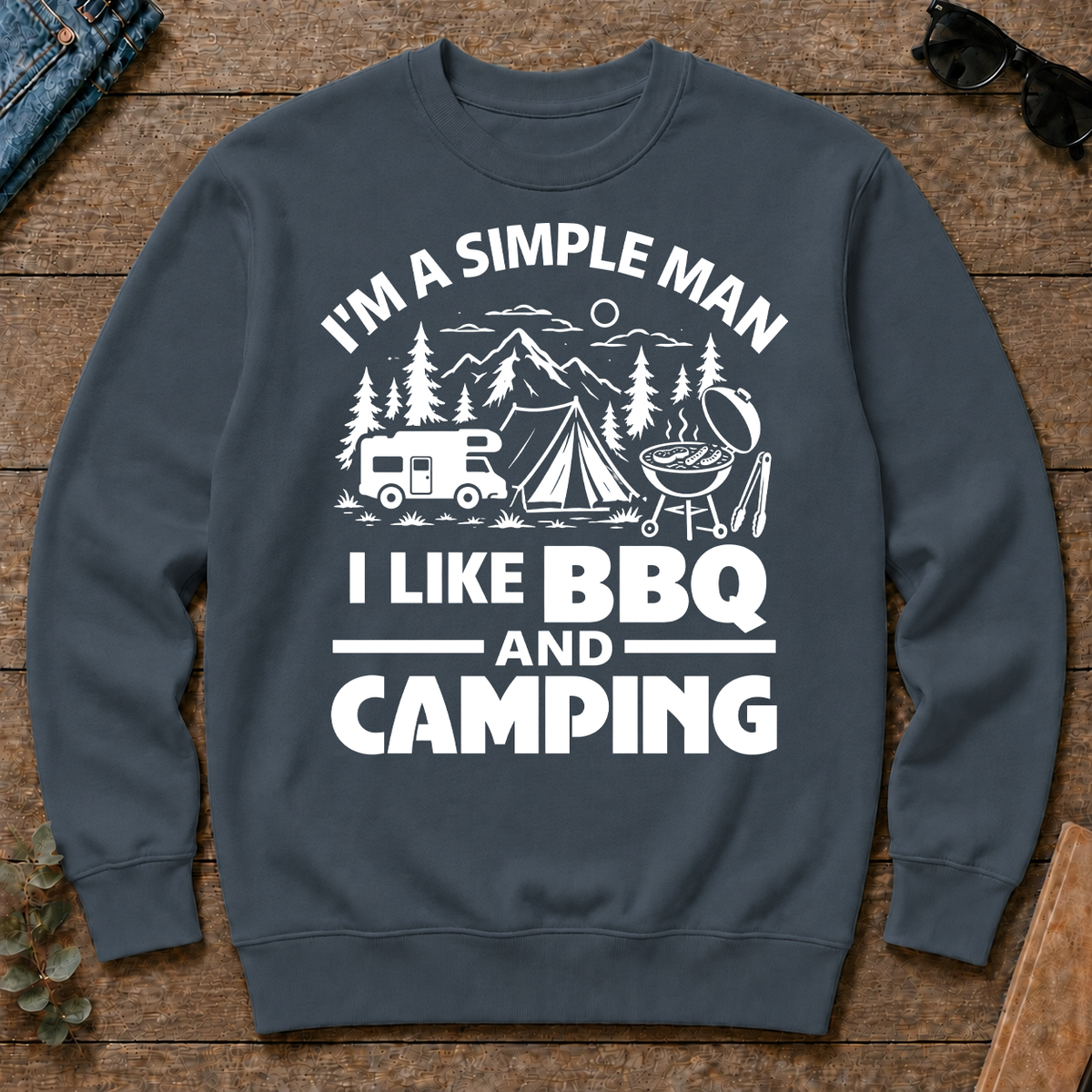 I Like BBQ And Camping - dark-heather - CS2D-DarkHeather